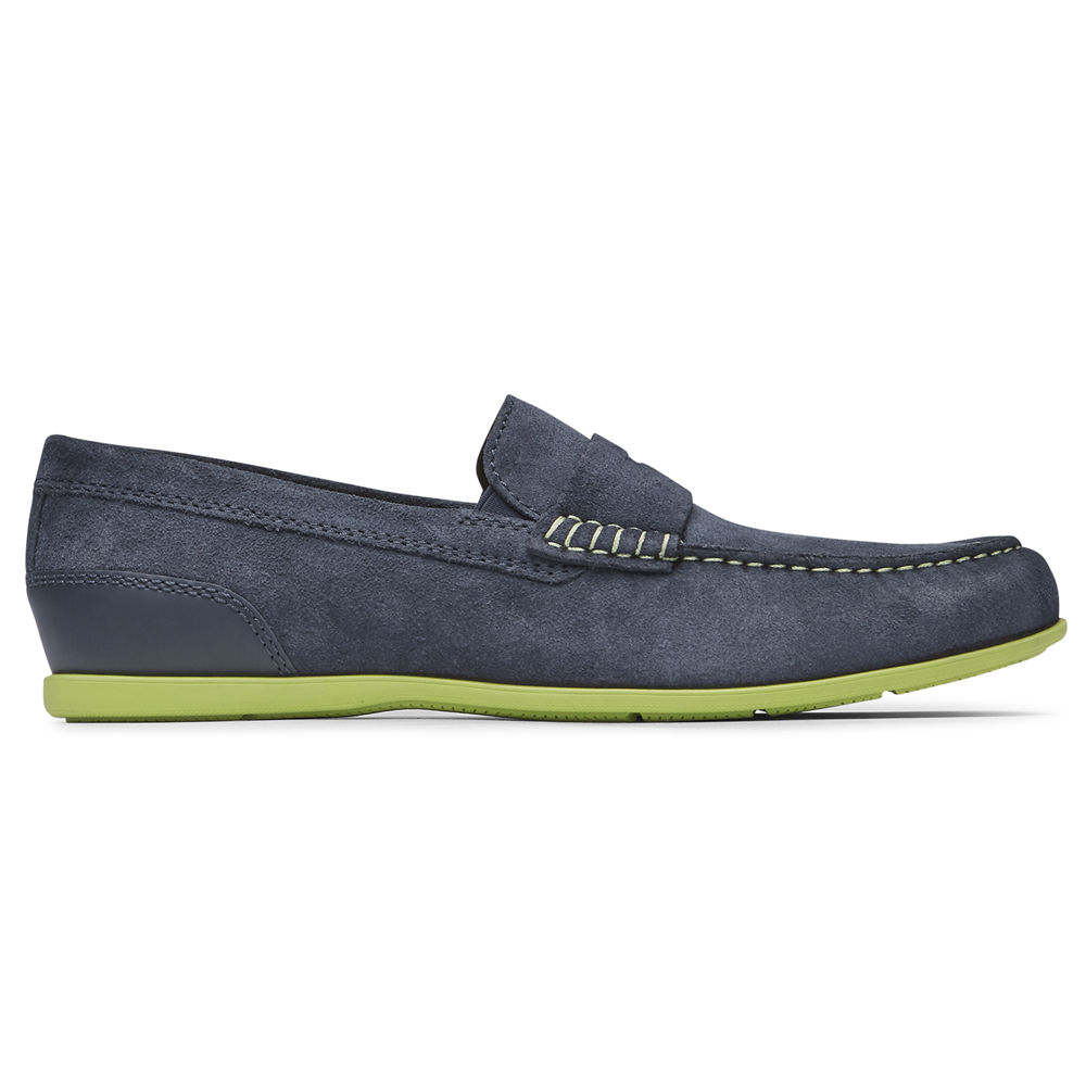 Rockport Singapore Mens Slip-On - Malcom Penny Blue - TY7546138